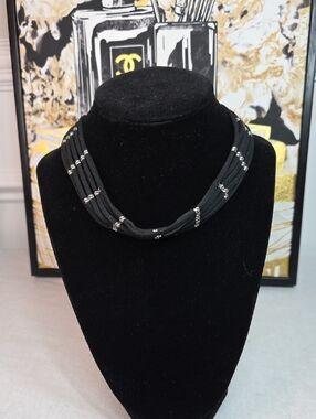 Chico's Black Multi-Strand Bead-Accent Necklace